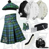 Battle Of Kilts Men’s Tartan Kilt Outfit – 9-Piece Scottish Set with Premium Accessories